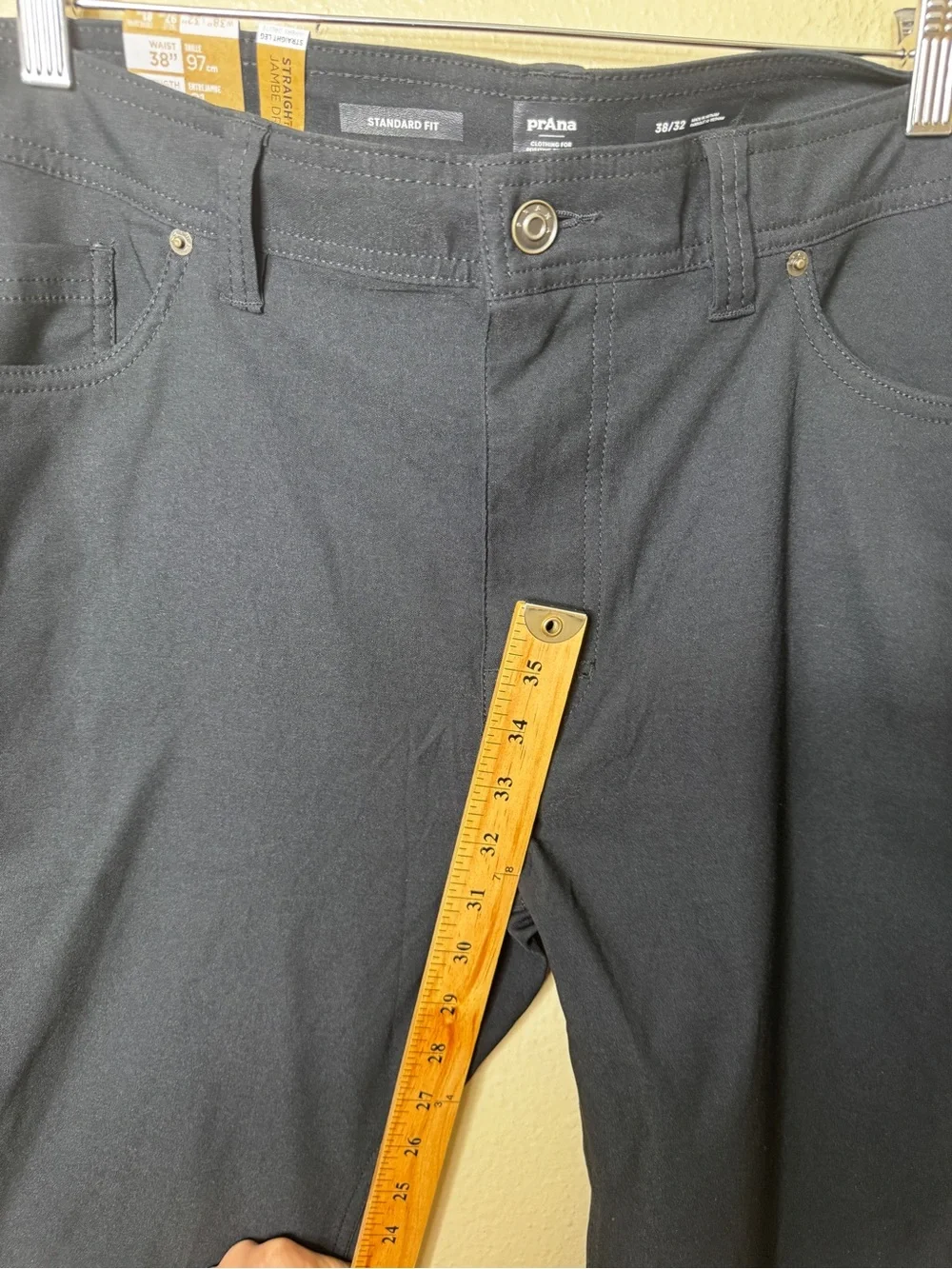 prAna Brion Pant II Men’s 38x32 Black Standard Fit ReZion Travel Pants NWT